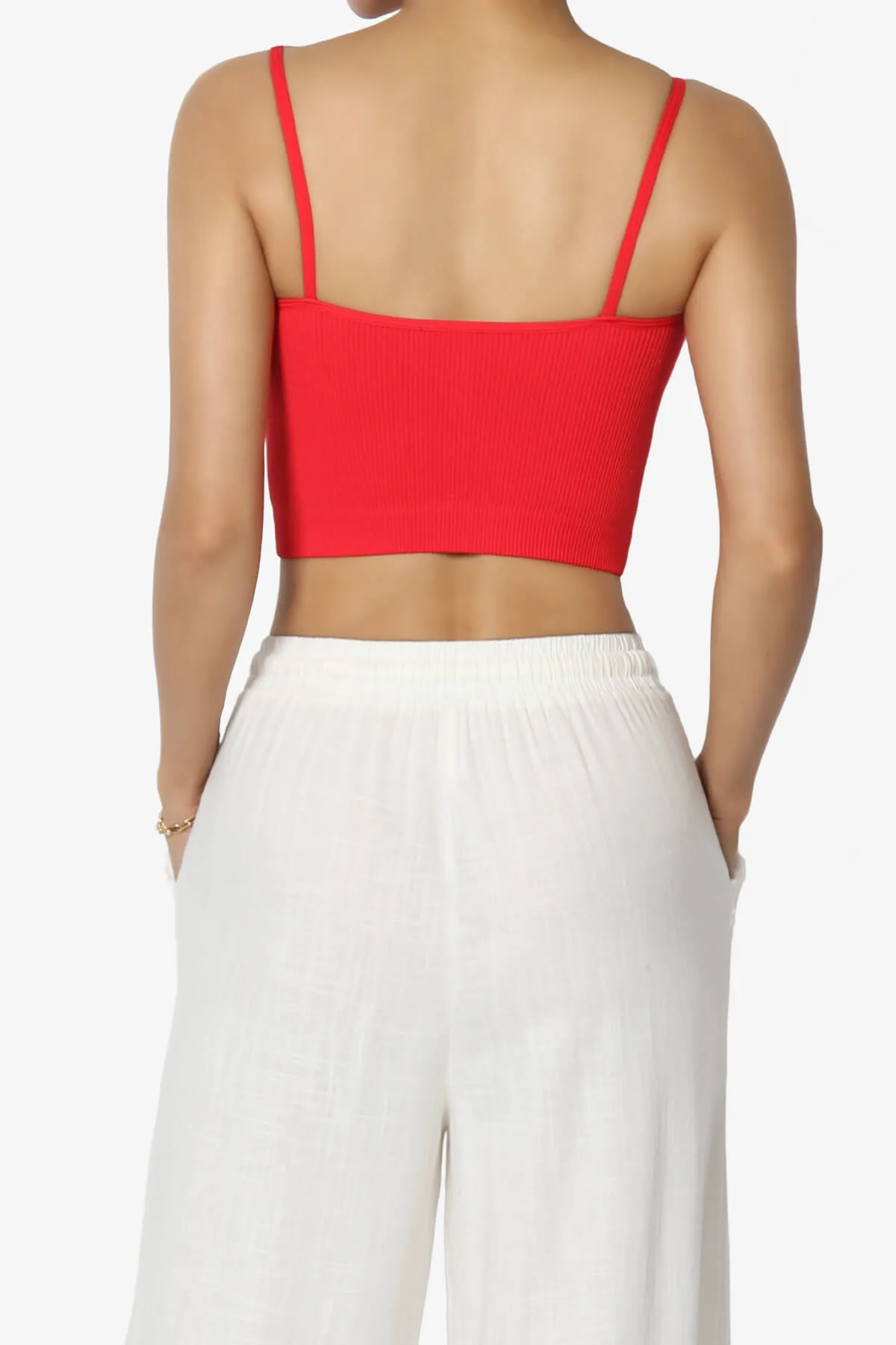 Nadeen Padded Ribbed Cropped Cami