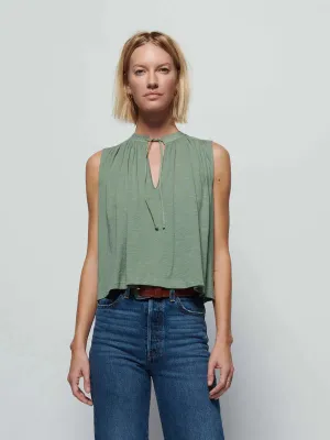 NATION- Via Tie Front Flowy Tank Sea Spray