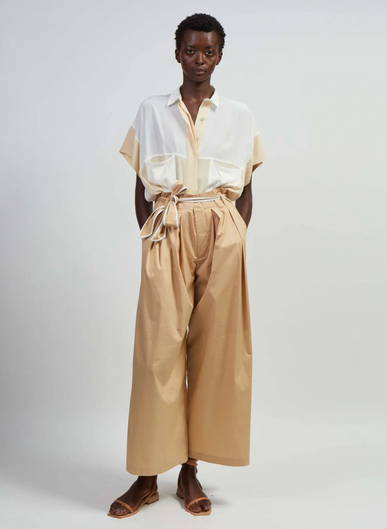 Noemi Wide Leg Pant in Oatmeal