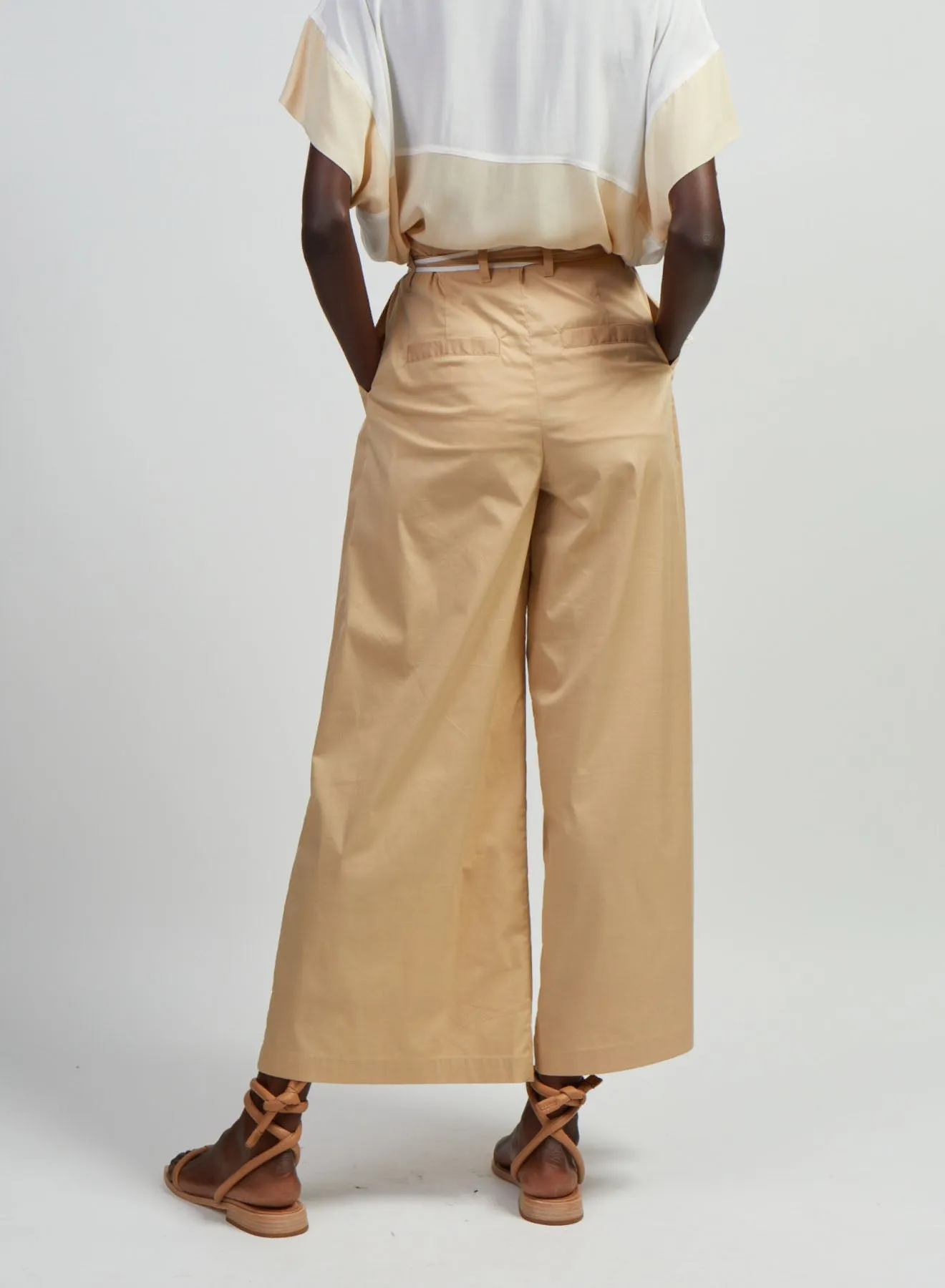Noemi Wide Leg Pant in Oatmeal