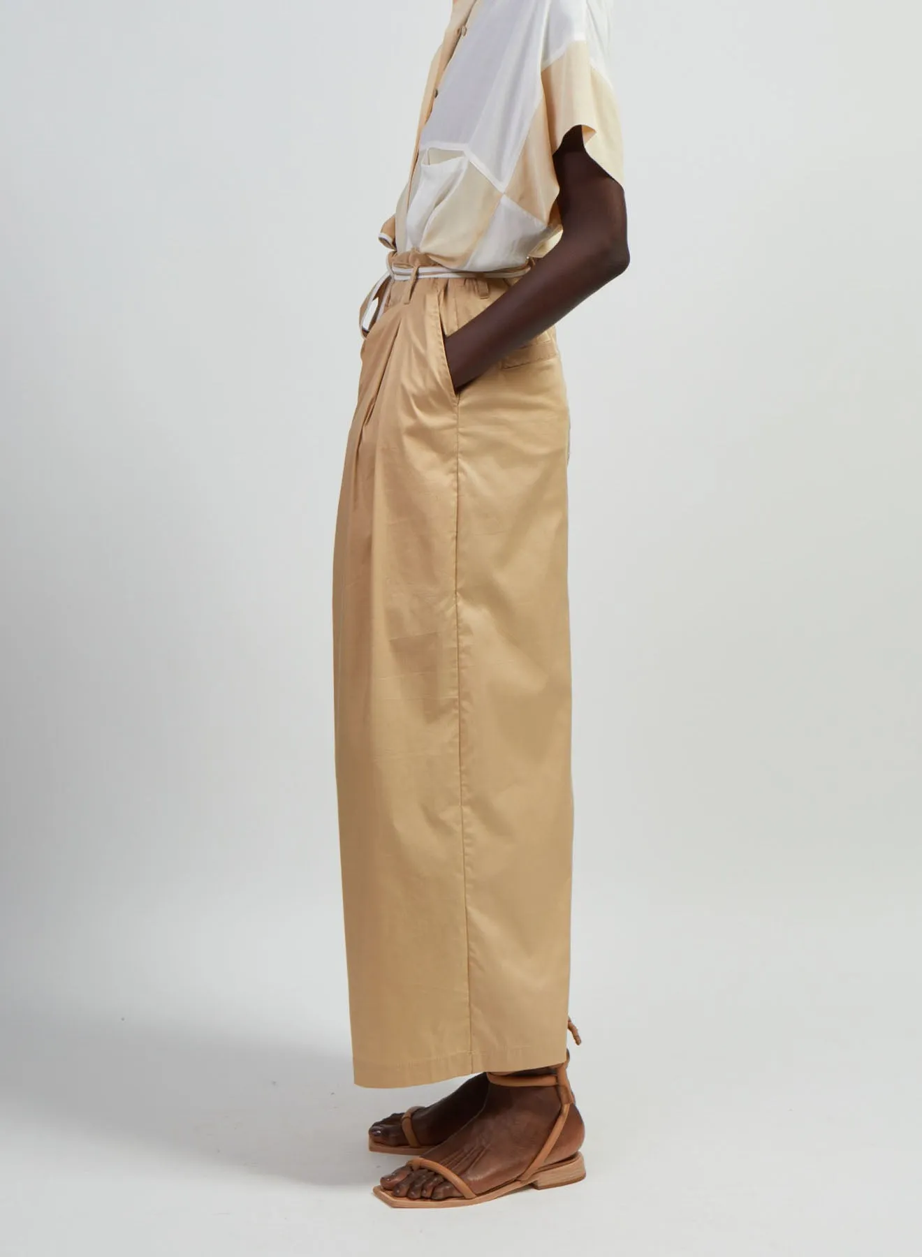 Noemi Wide Leg Pant in Oatmeal