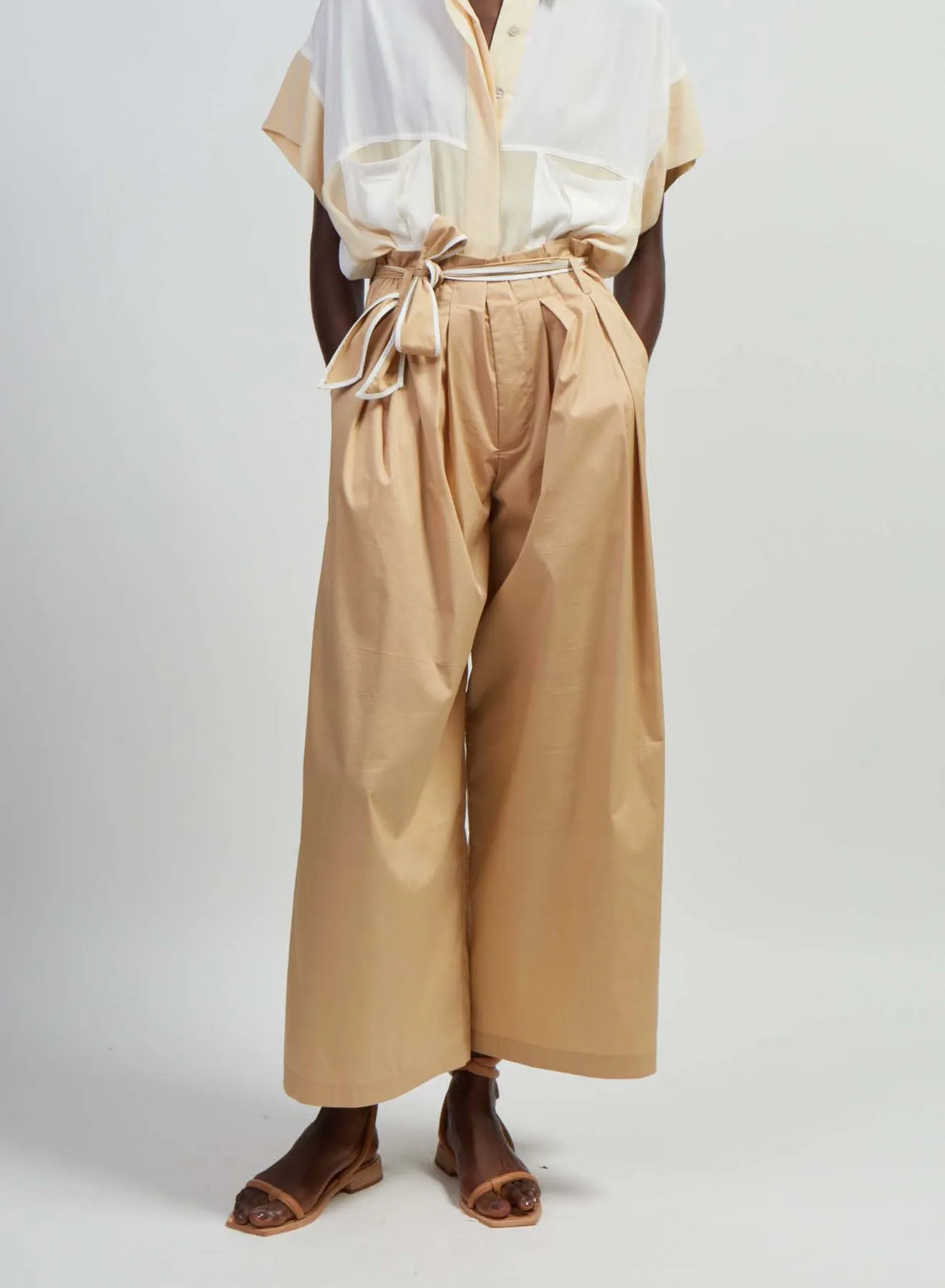 Noemi Wide Leg Pant in Oatmeal