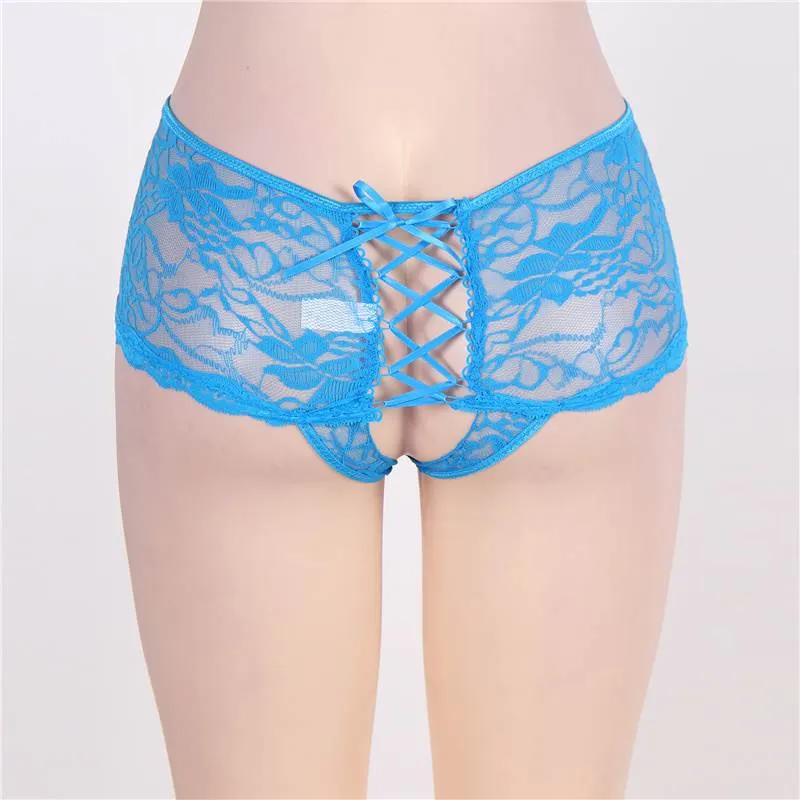 Open Crotch Floral Lace Panty