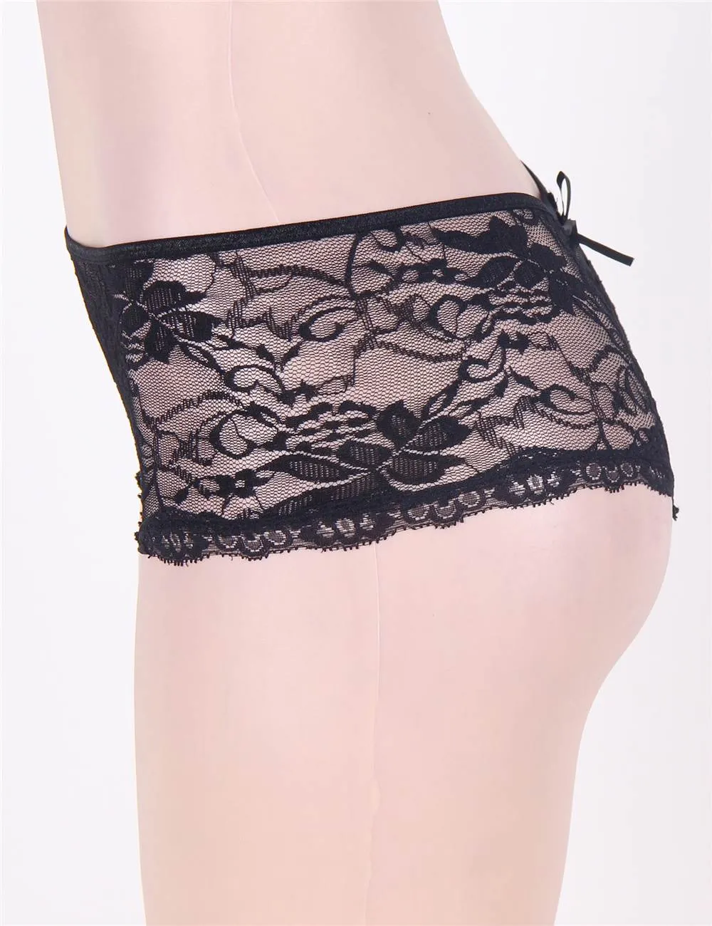Open Crotch Floral Lace Panty