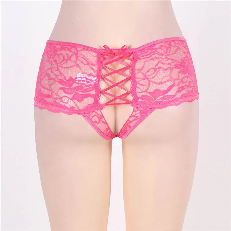 Open Crotch Floral Lace Panty