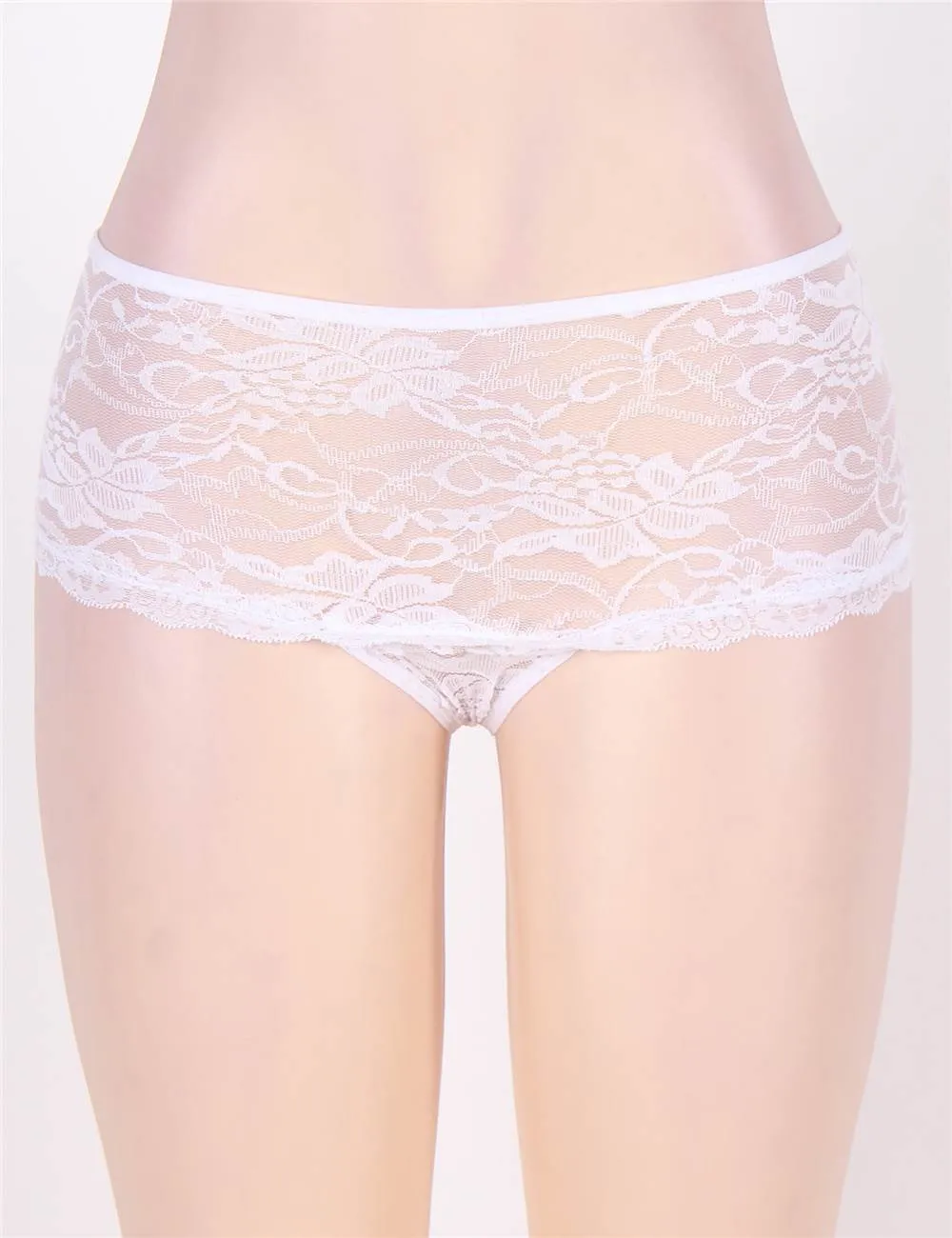 Open Crotch Floral Lace Panty