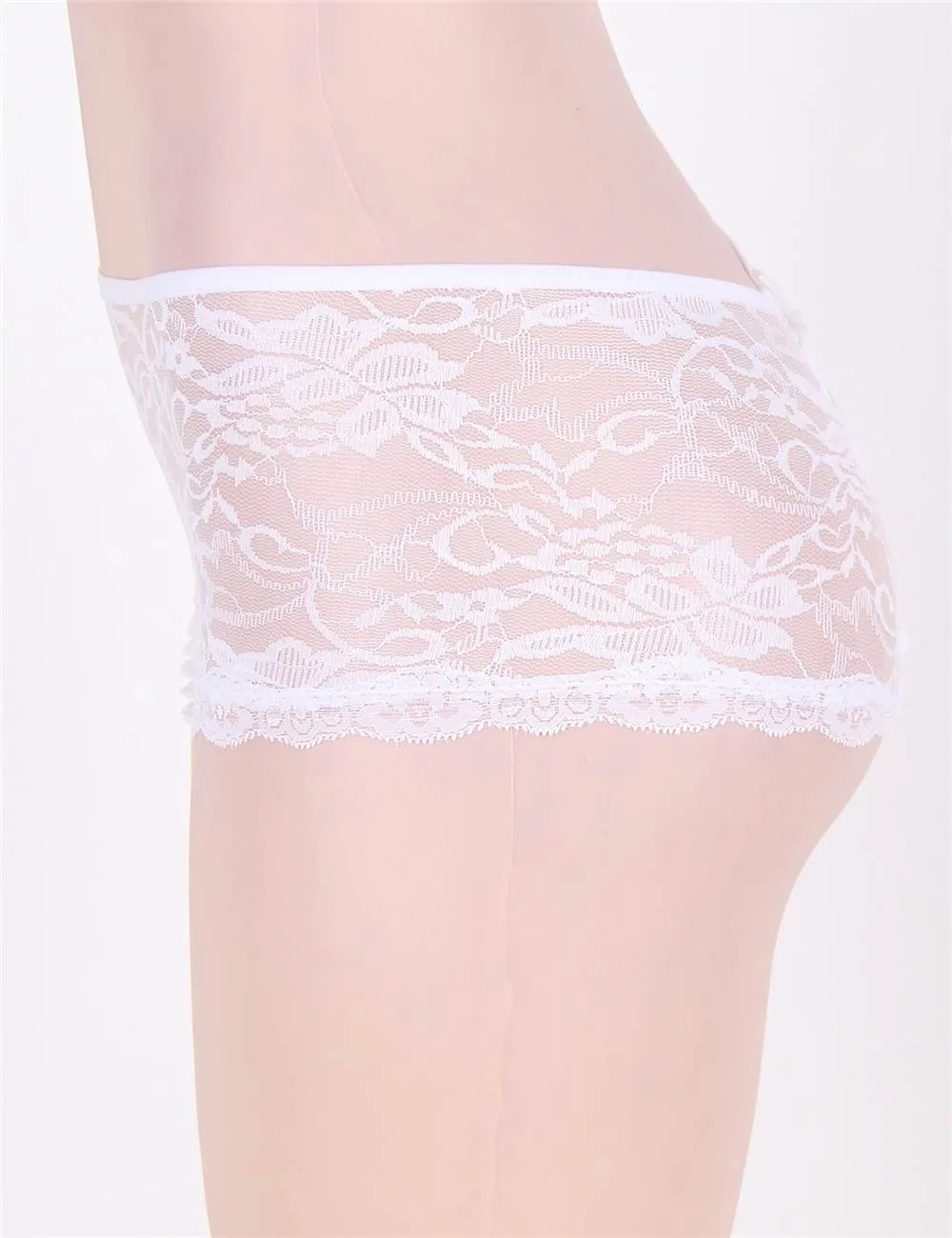 Open Crotch Floral Lace Panty