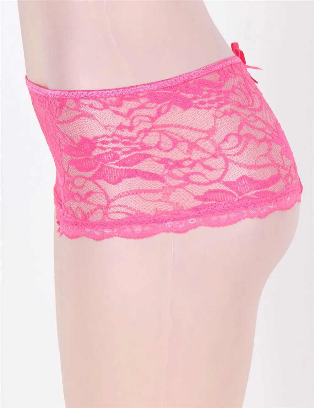 Open Crotch Floral Lace Panty