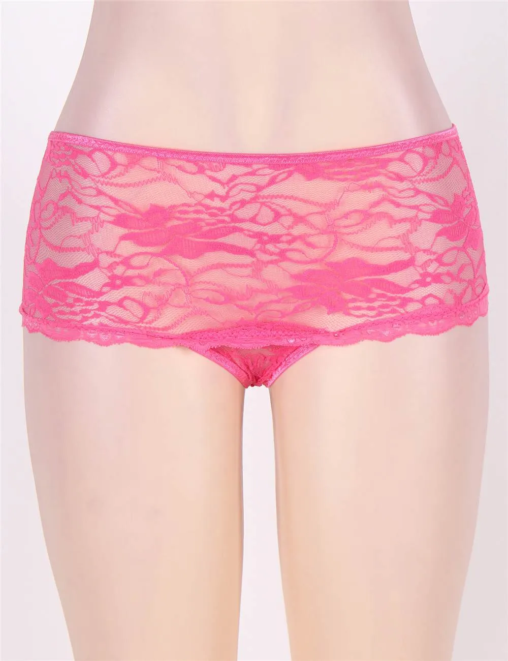 Open Crotch Floral Lace Panty