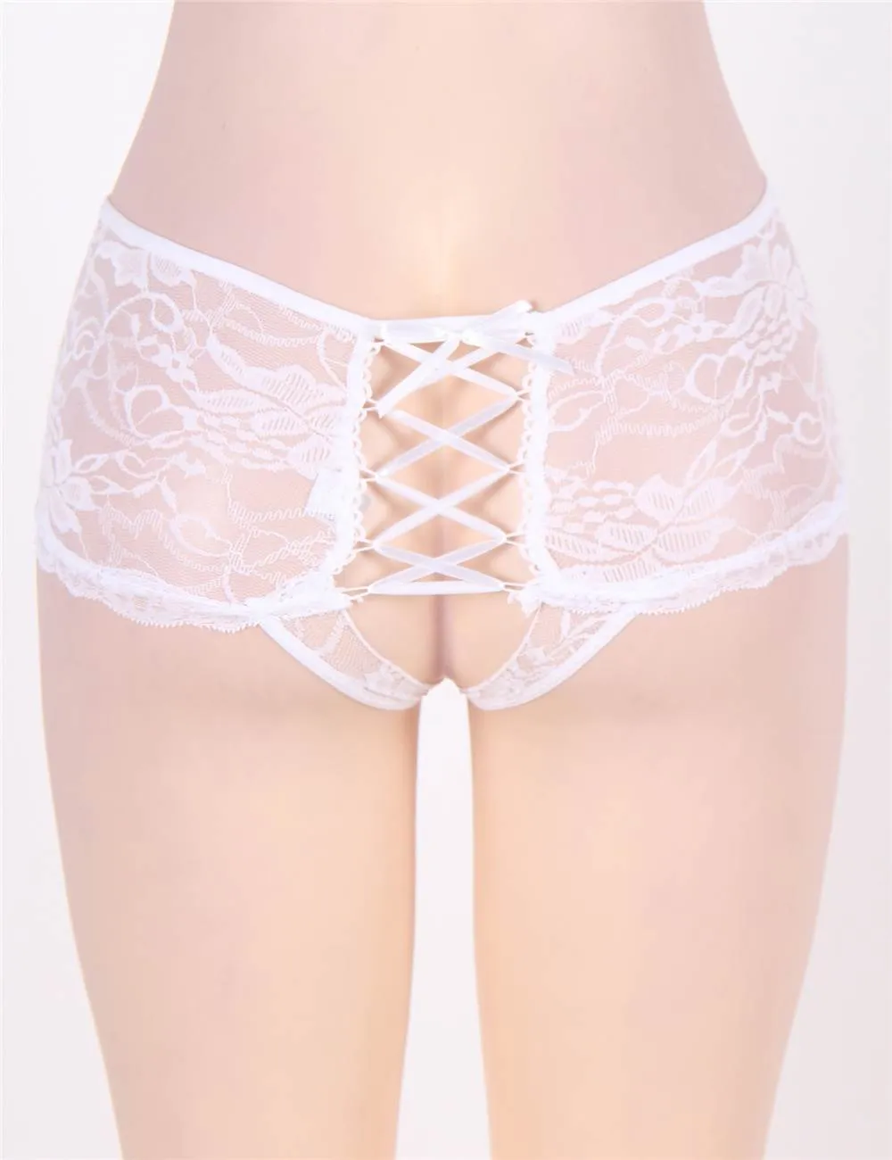 Open Crotch Floral Lace Panty
