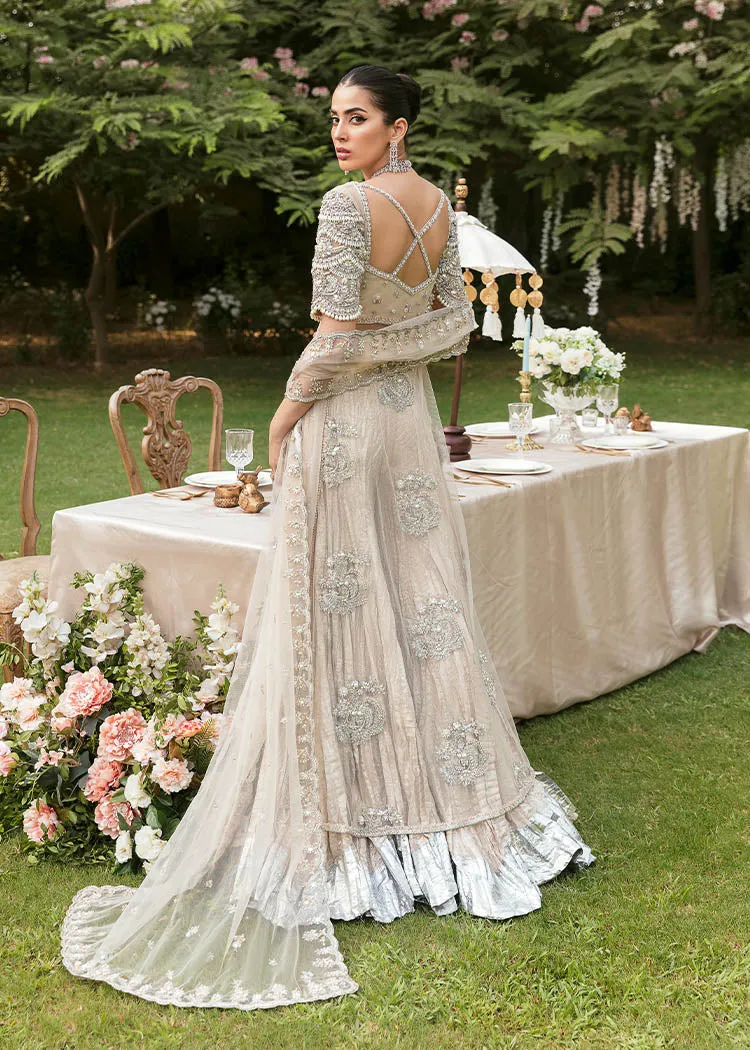Royal Pakistani Bridal Pishwas Frock with Sharara Dress
