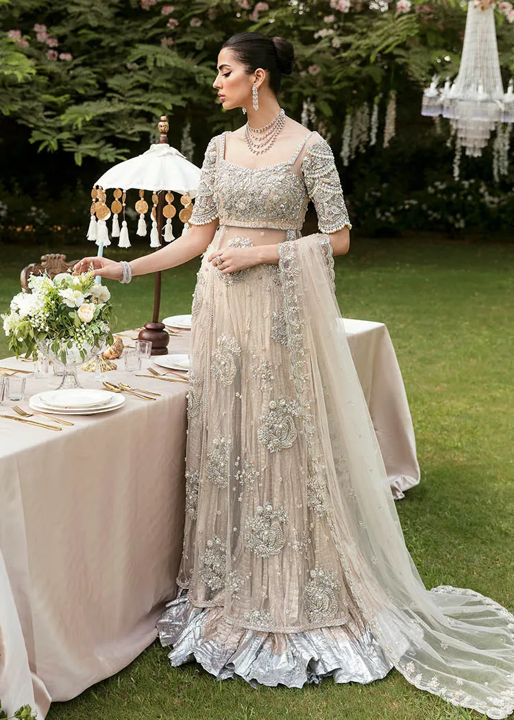 Royal Pakistani Bridal Pishwas Frock with Sharara Dress