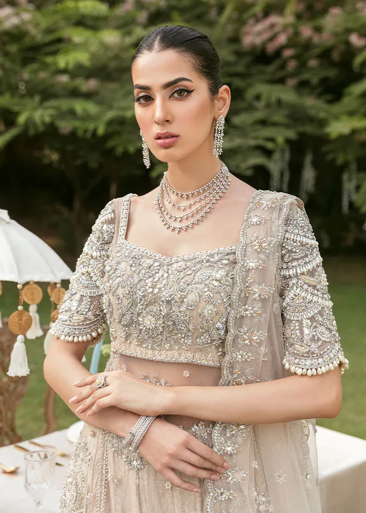 Royal Pakistani Bridal Pishwas Frock with Sharara Dress