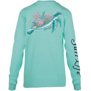 Salt Life Womens Turtle Flow V-Neck LST