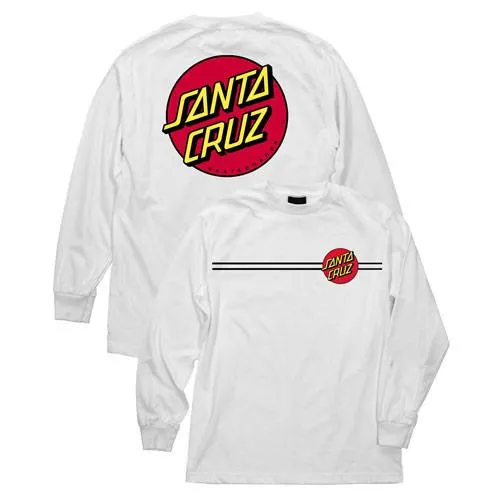 Santa Cruz Classic Dot Long Sleeve Tee White