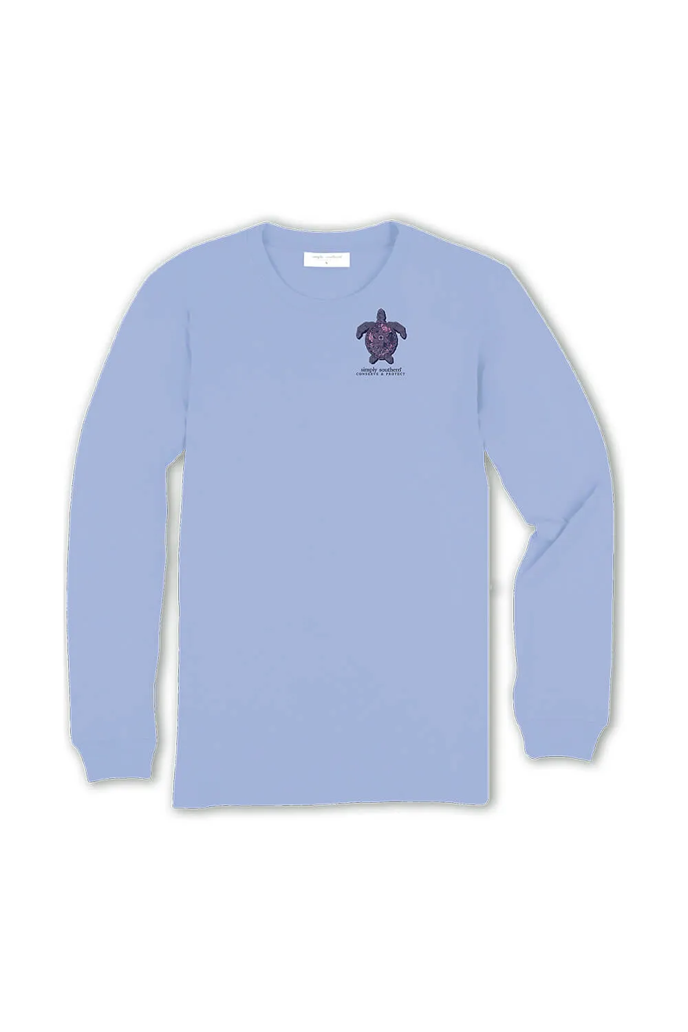Simply Southern Youth Long Sleeve Mandala Turtle Tracking T-shirt for Girls in Carolina Blue | YTH-LS-TRACKT4-MNDLA-CAROBLU
