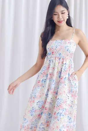 TDC Lyndsey Abstract Floral Spag Dress In Vibrant