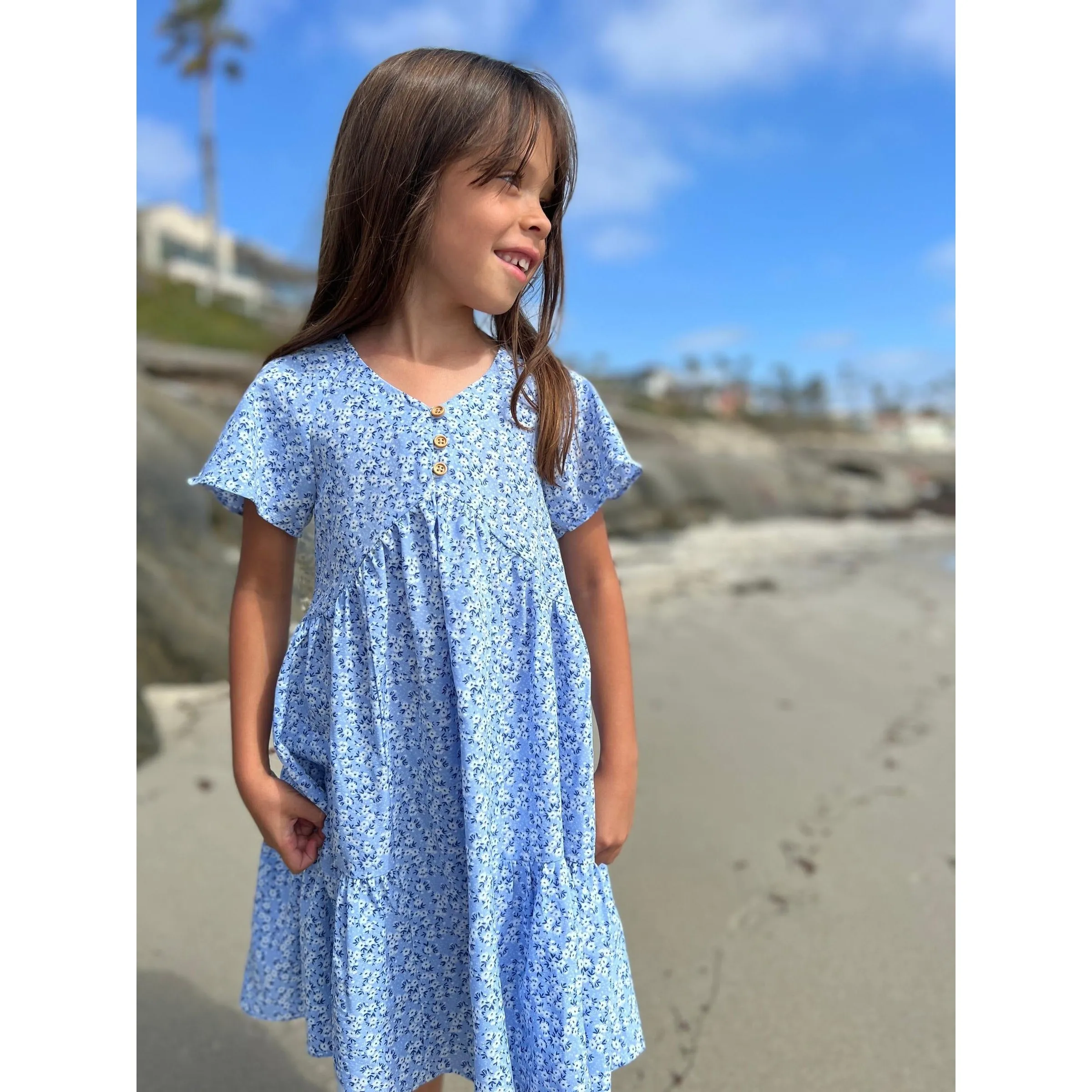 Vignette Blue Ditsy Floral Wanda Dress