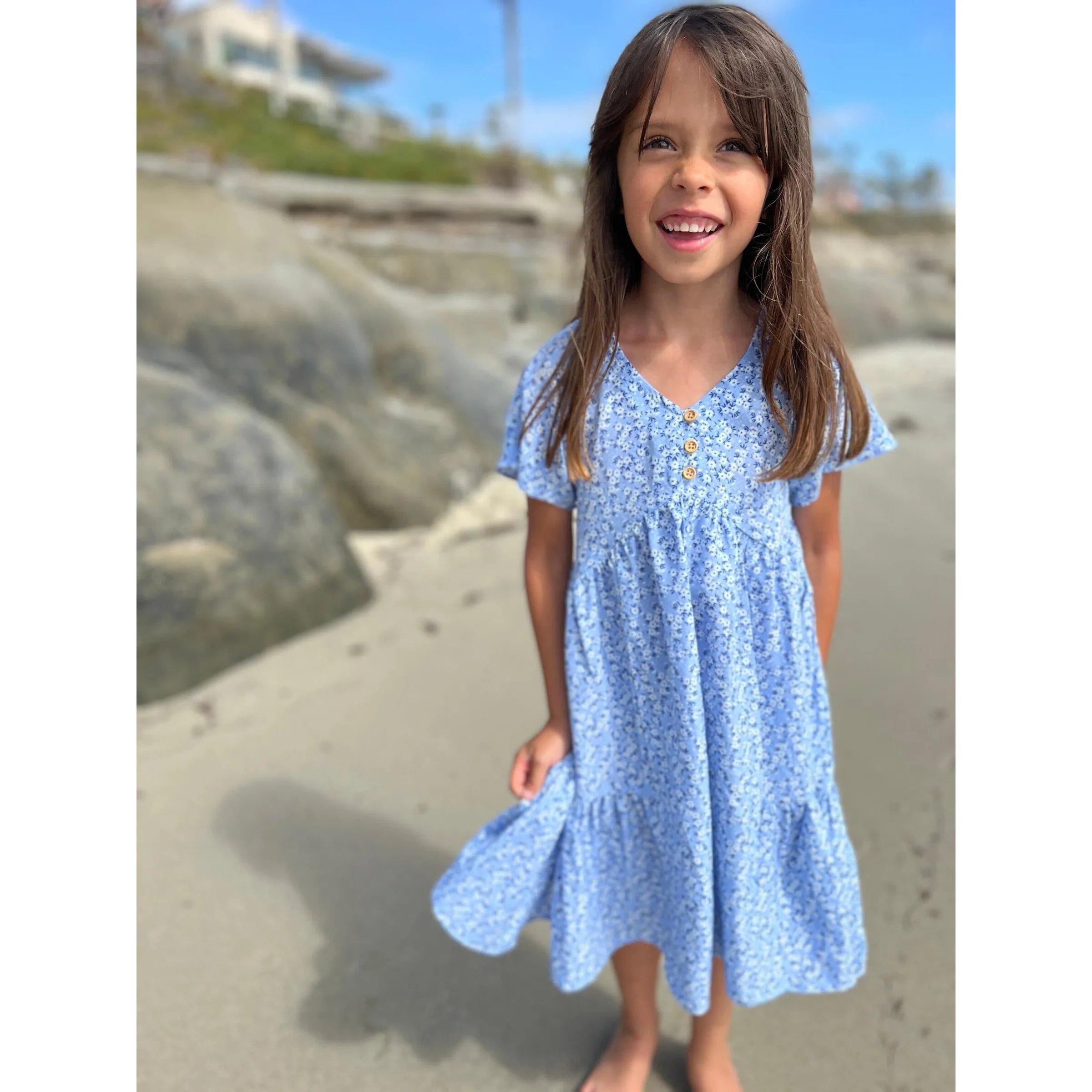 Vignette Blue Ditsy Floral Wanda Dress