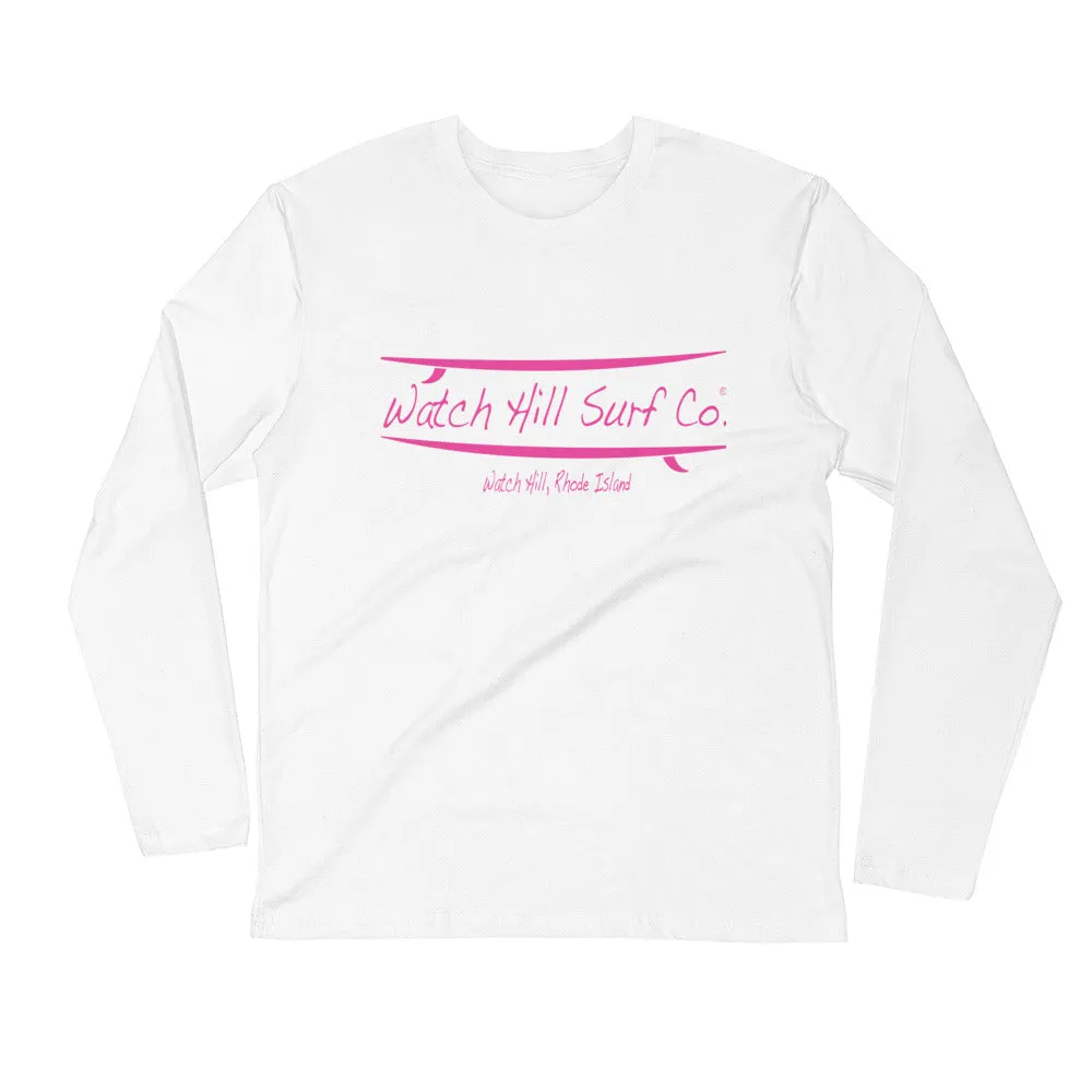 Watch Hill Surf Co. 'Parallel Boards' Premium Long Sleeve Fitted Crew (Pink)