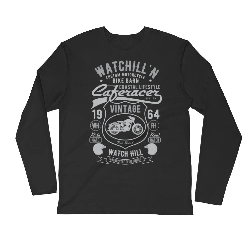 Watchill’n ‘Bike Barn’ Premium Long Sleeve Fitted Crew (Grey)