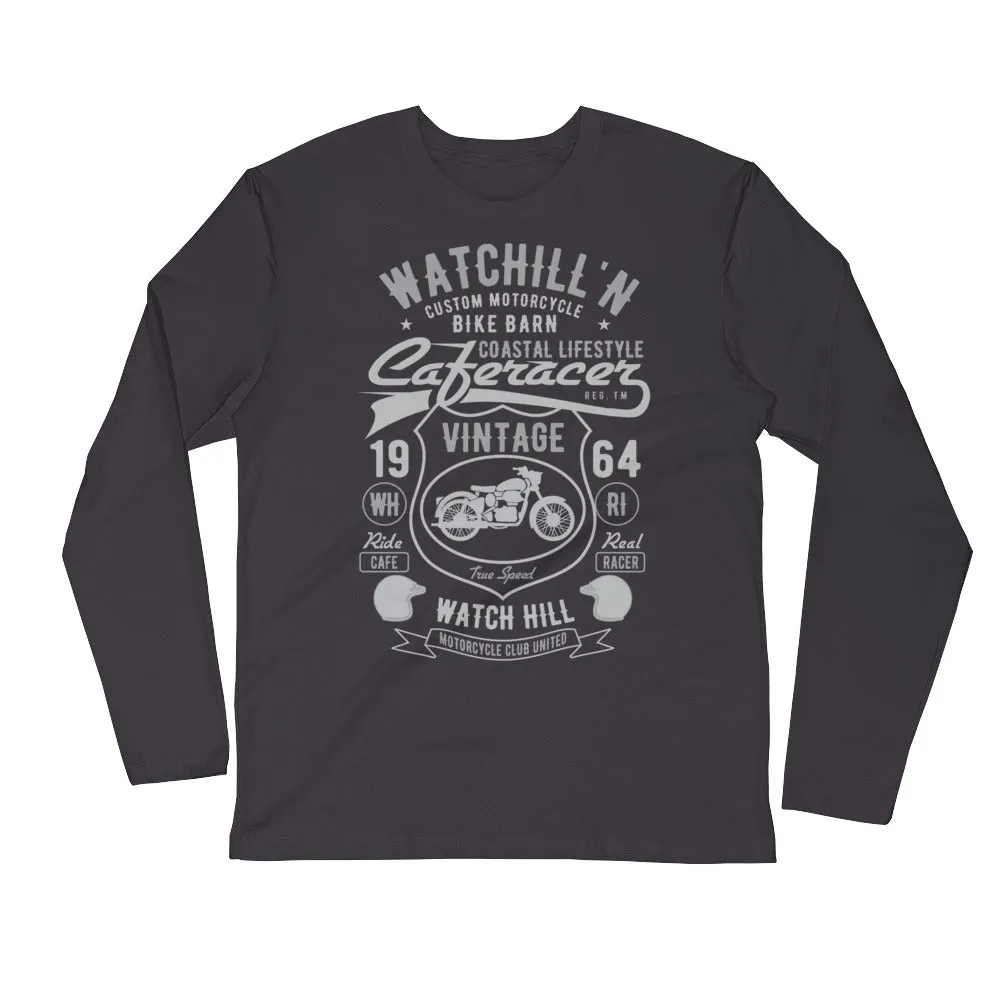 Watchill’n ‘Bike Barn’ Premium Long Sleeve Fitted Crew (Grey)