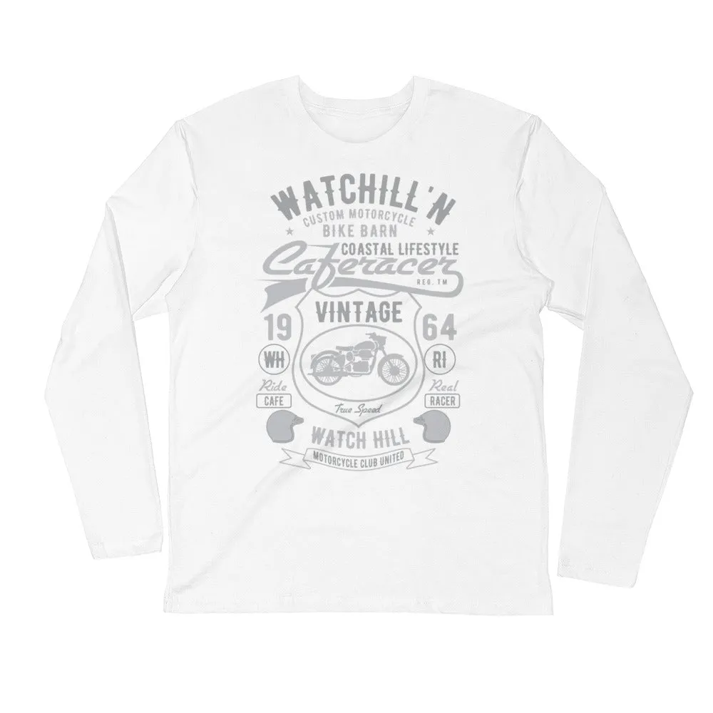 Watchill’n ‘Bike Barn’ Premium Long Sleeve Fitted Crew (Grey)
