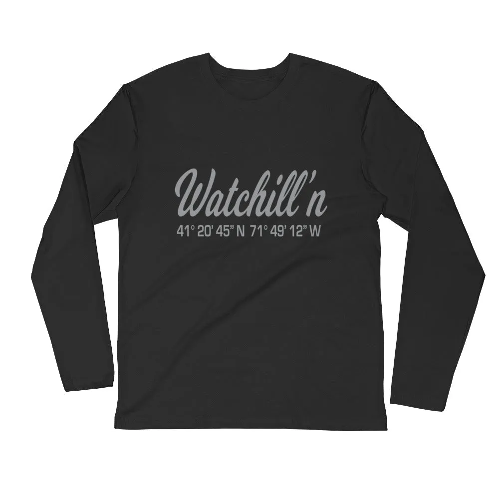Watchill'n 'Coordinate' Logo Premium Long Sleeve Fitted Crew (Grey)