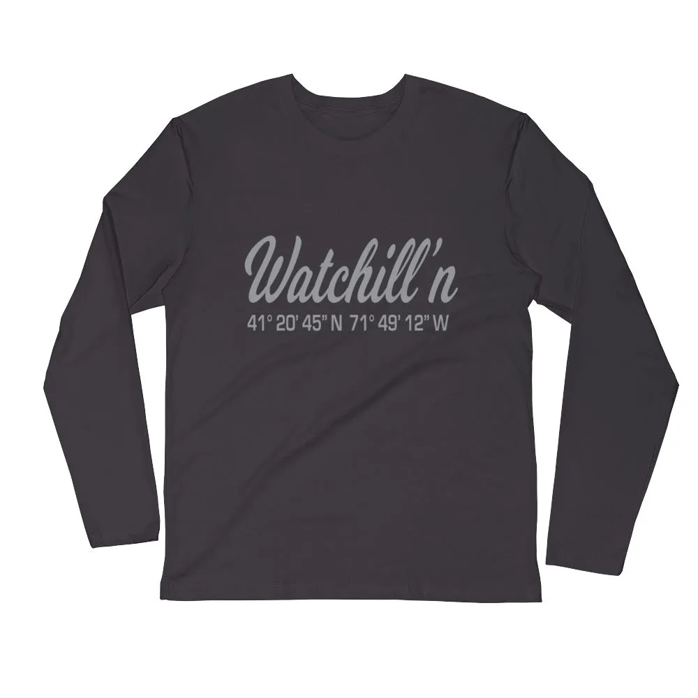 Watchill'n 'Coordinate' Logo Premium Long Sleeve Fitted Crew (Grey)