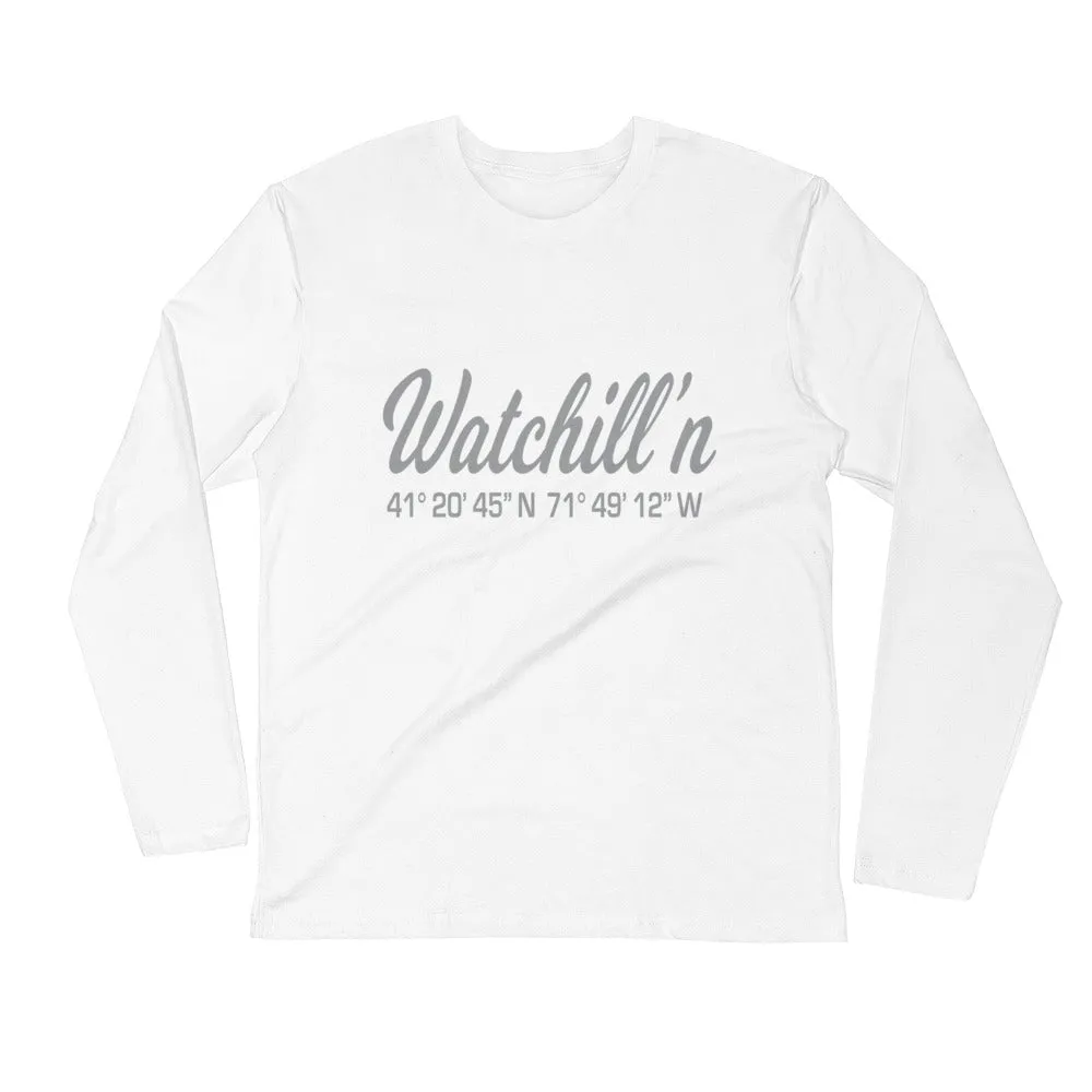 Watchill'n 'Coordinate' Logo Premium Long Sleeve Fitted Crew (Grey)