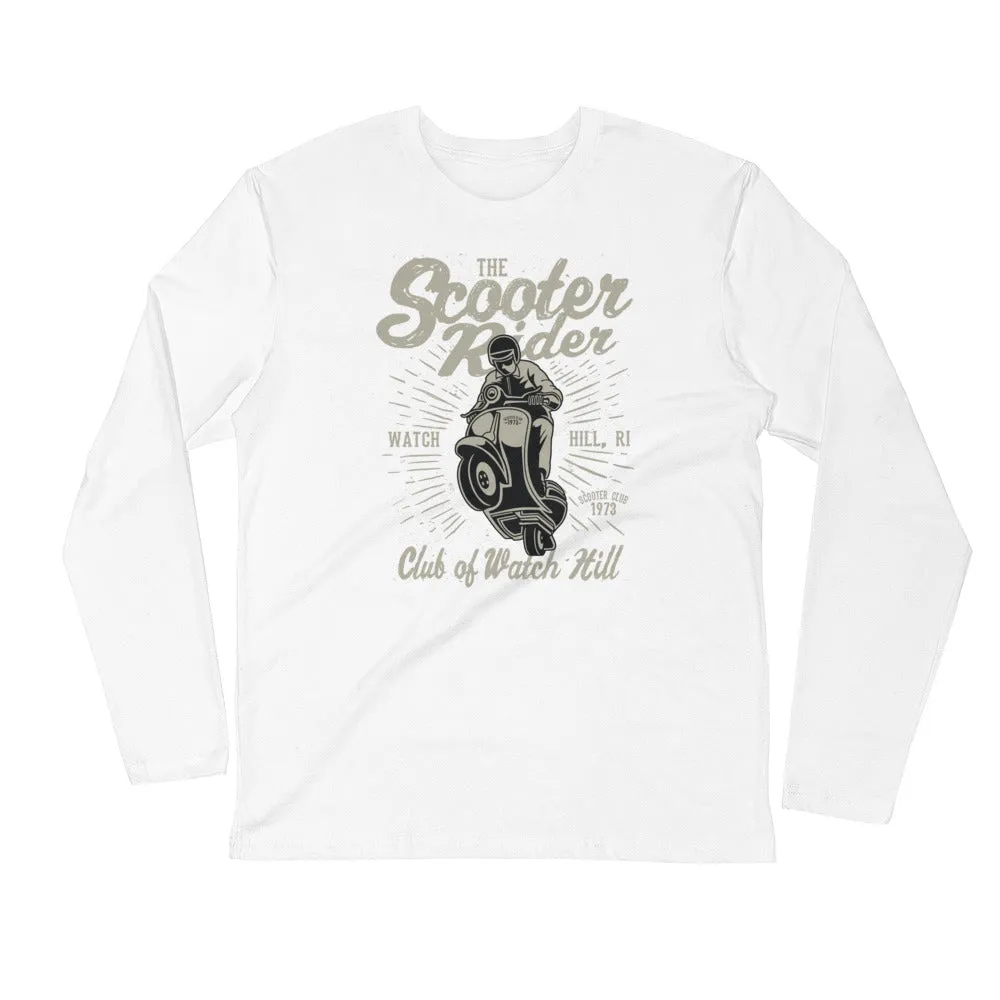 Watchill’n ‘Scooter Rider’ Premium Long Sleeve Fitted Crew (Grey/Black)
