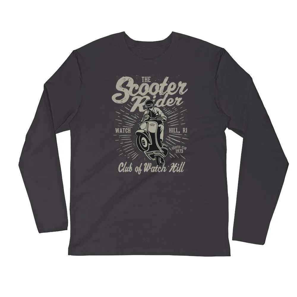 Watchill’n ‘Scooter Rider’ Premium Long Sleeve Fitted Crew (Grey/Black)