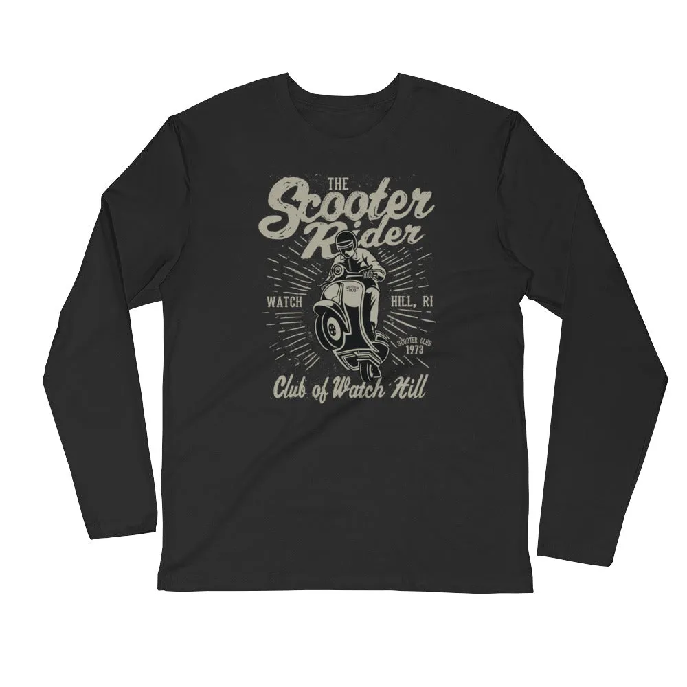 Watchill’n ‘Scooter Rider’ Premium Long Sleeve Fitted Crew (Grey/Black)