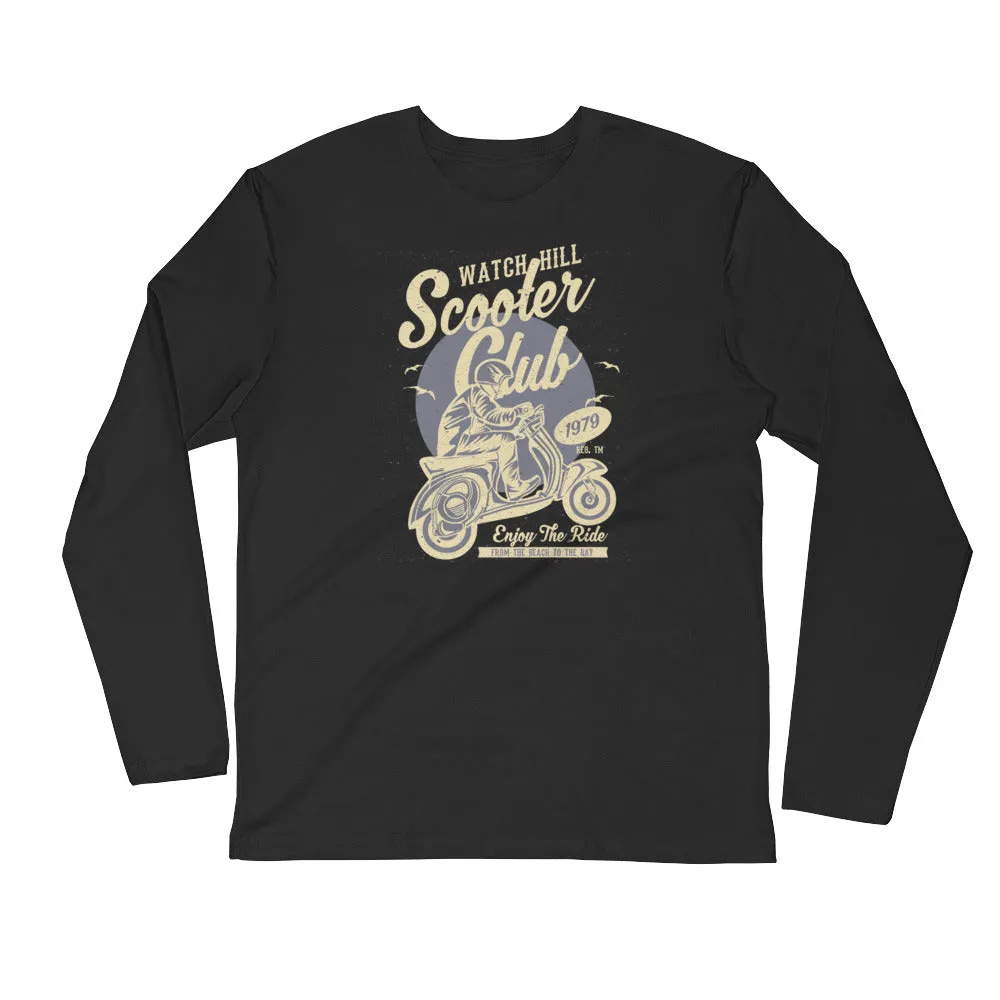 Watchill’n ‘Scooter Rider’ Premium Long Sleeve Fitted Crew (Tan/Grey)