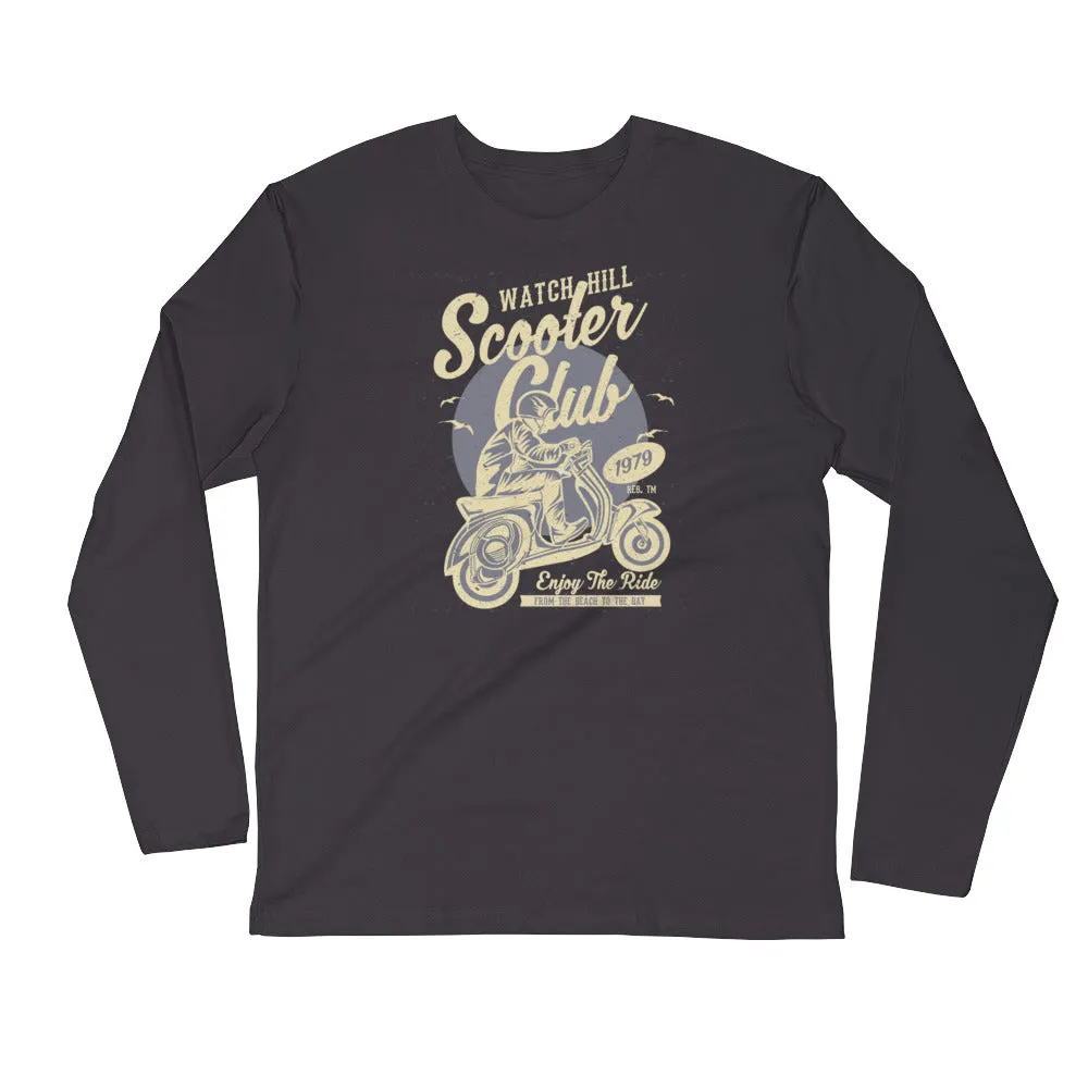 Watchill’n ‘Scooter Rider’ Premium Long Sleeve Fitted Crew (Tan/Grey)
