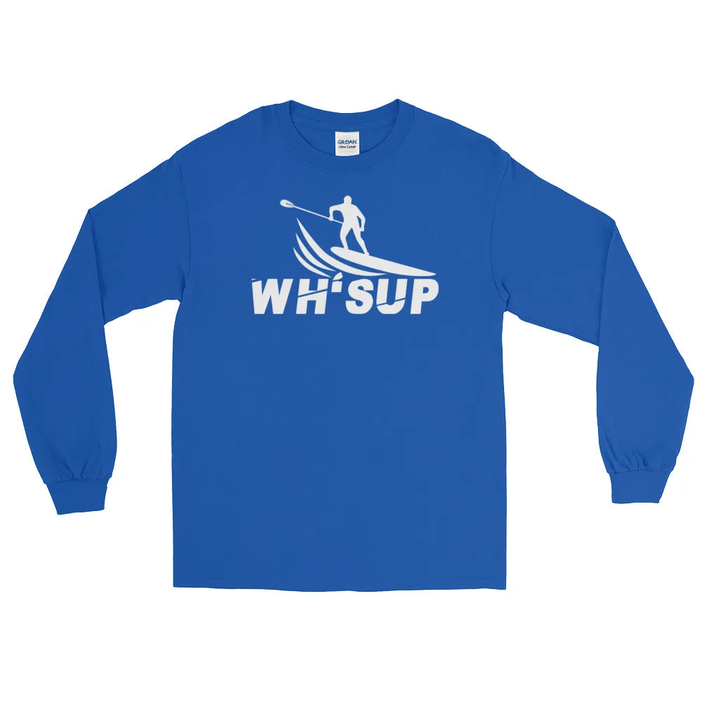 Watchill'n 'WH-SUP Paddle Boarding' - Long Sleeve T-Shirt (White)