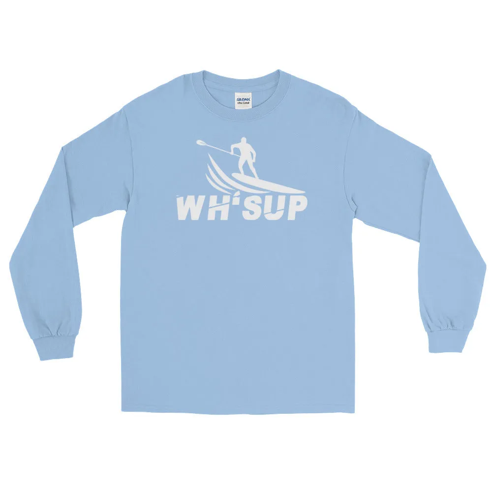 Watchill'n 'WH-SUP Paddle Boarding' - Long Sleeve T-Shirt (White)