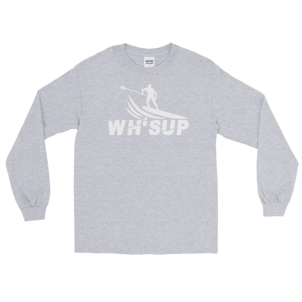 Watchill'n 'WH-SUP Paddle Boarding' - Long Sleeve T-Shirt (White)