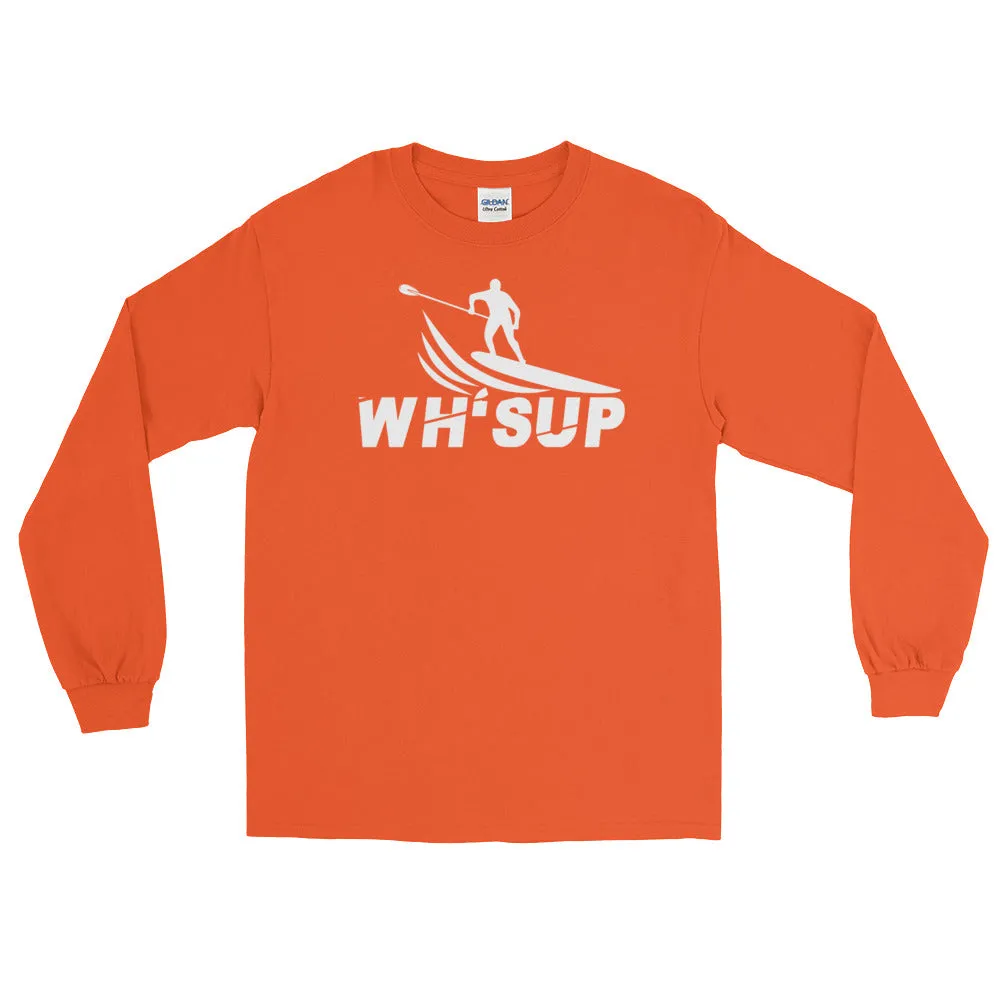 Watchill'n 'WH-SUP Paddle Boarding' - Long Sleeve T-Shirt (White)