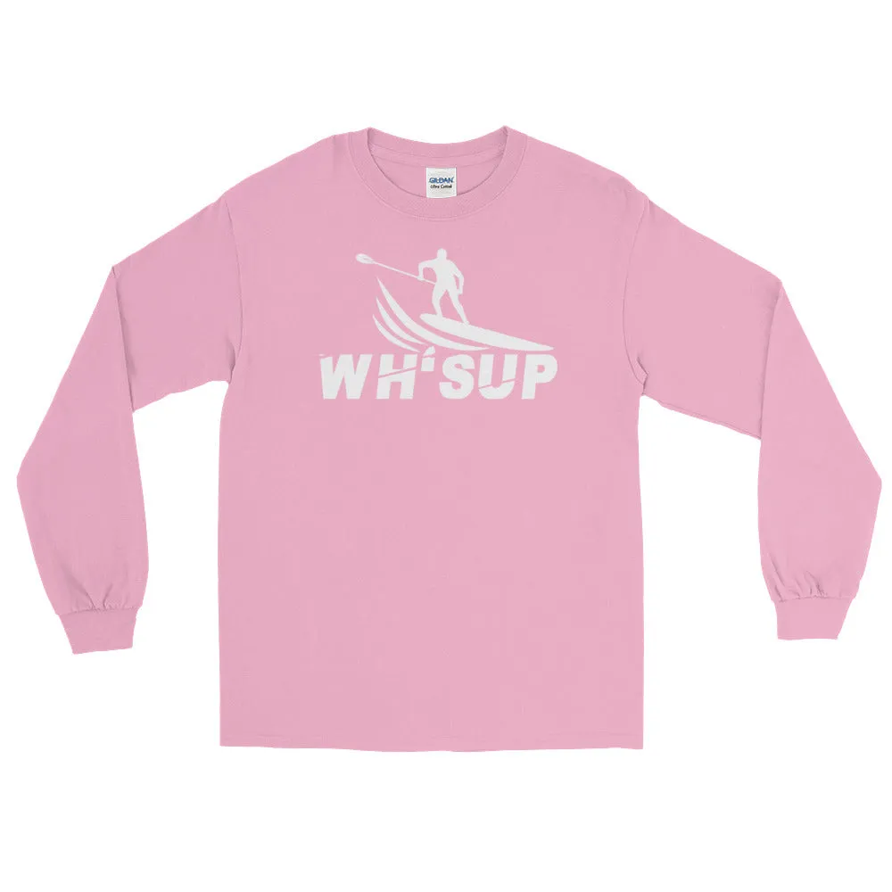 Watchill'n 'WH-SUP Paddle Boarding' - Long Sleeve T-Shirt (White)
