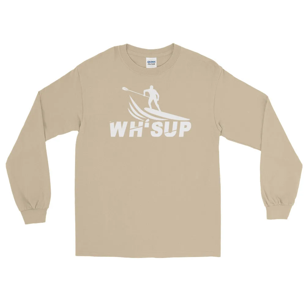 Watchill'n 'WH-SUP Paddle Boarding' - Long Sleeve T-Shirt (White)