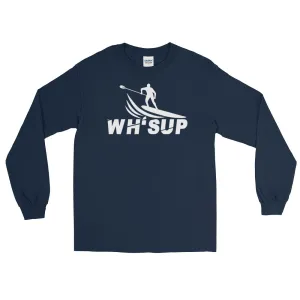 Watchill'n 'WH-SUP Paddle Boarding' - Long Sleeve T-Shirt (White)