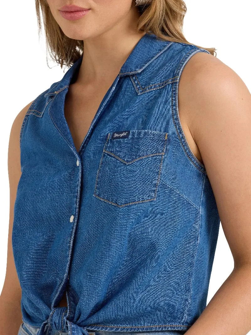 Wrangler Shirt Womens Front Tie