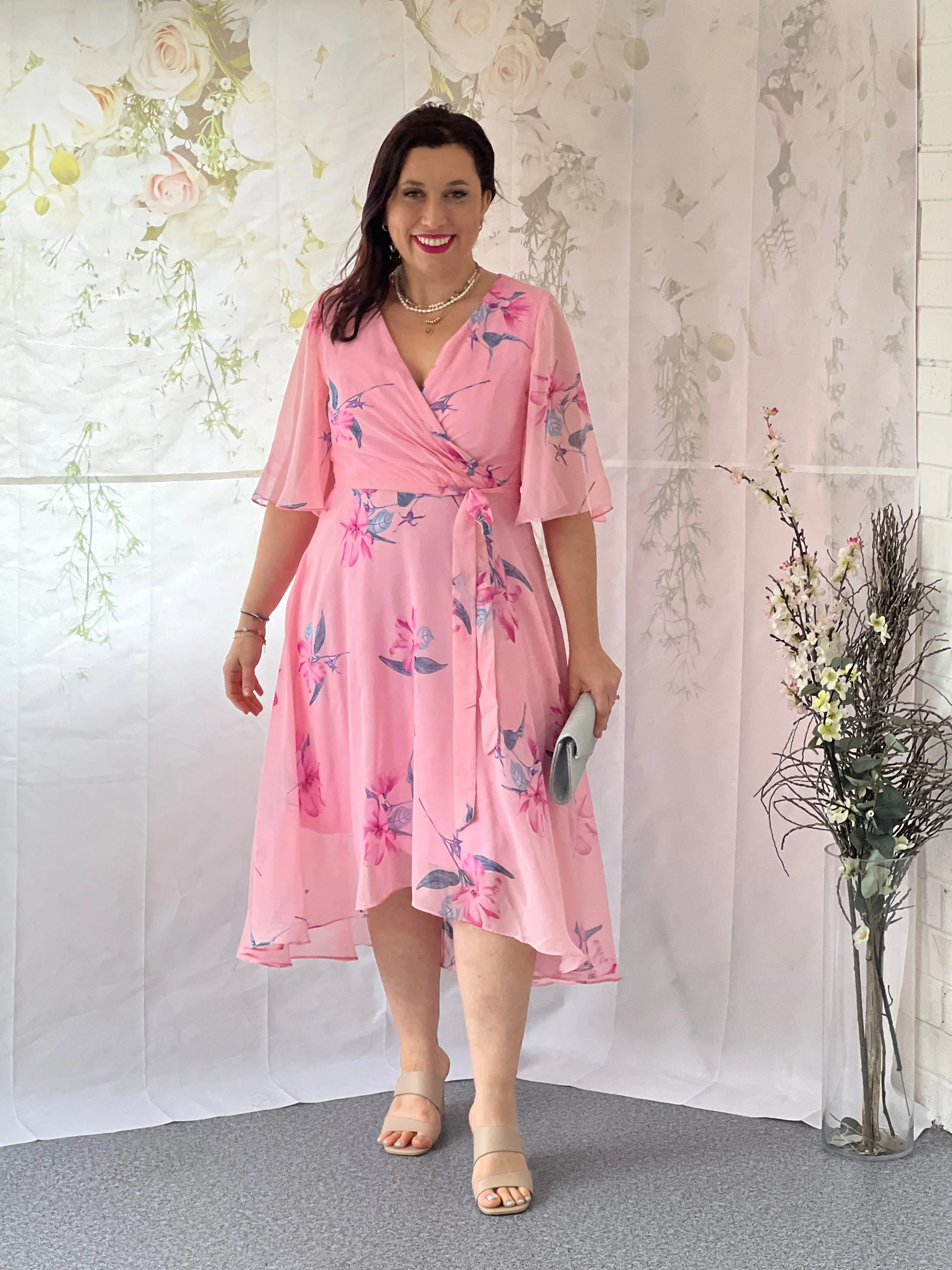 Ysabel Pink Floral Dress