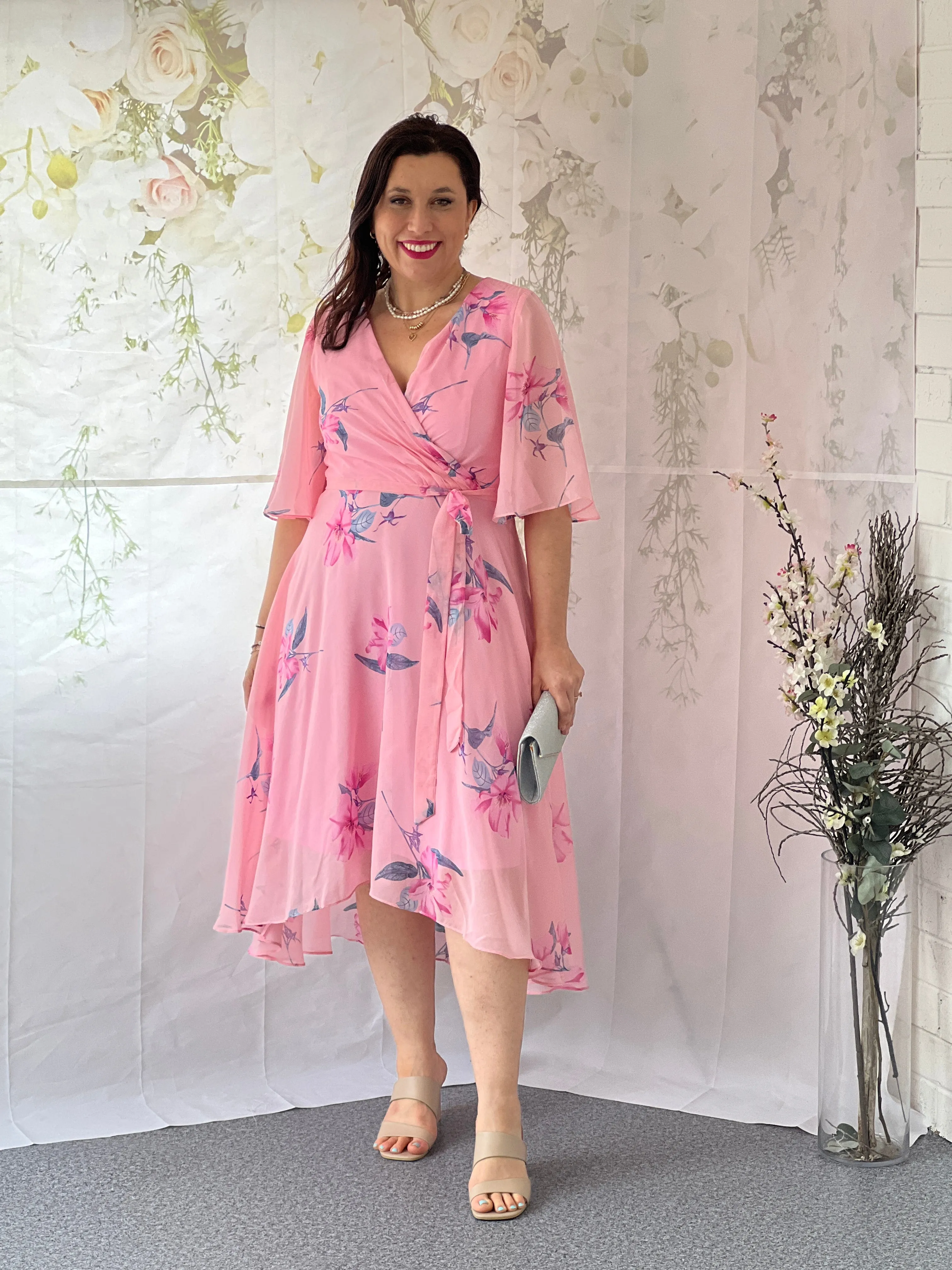 Ysabel Pink Floral Dress