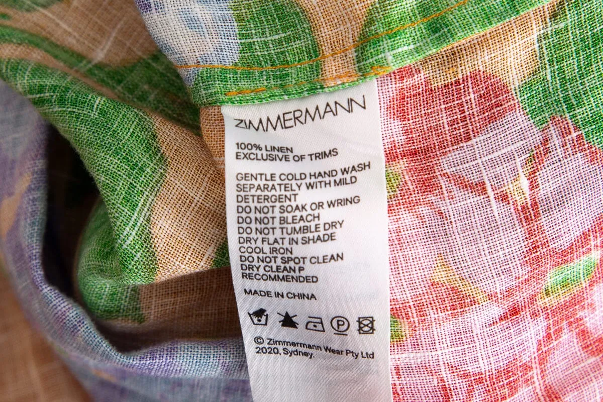 Zimmermann Multicolor Floral Off The Shoulder Dress with Tie Waist SZ 0